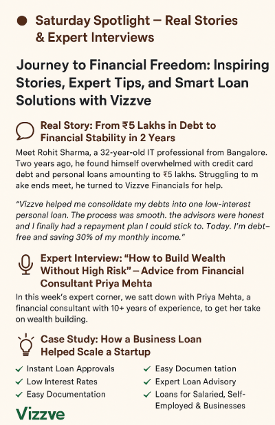 Real Financial Journeys & Expert Tips: How Vizzve Financials Helps You Save & Grow